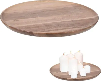 Produktbild von Rundes Tablett aus Akazie - elegante Unterlage für Dekorationen