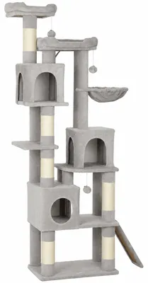 Produktbild von PawHut Kratzbaum Große, 200 cm hoch Katzenbaum mit 2 Betten, 3 Höhlen
