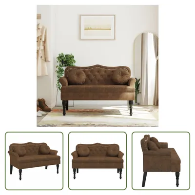 Obrázok produktu pre The Living Store Lavica s vankúšmi hnedá 120,5x65x75 cm Velúr