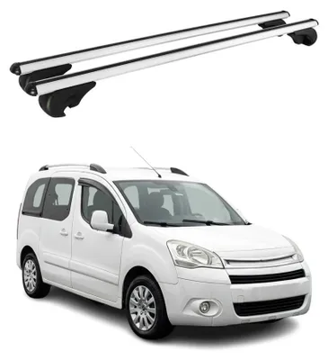 Image de Barres de toit Transversales pour Citroen Berlingo 2008-2018 Alu Noir 2Pcs, Image générée par une IA