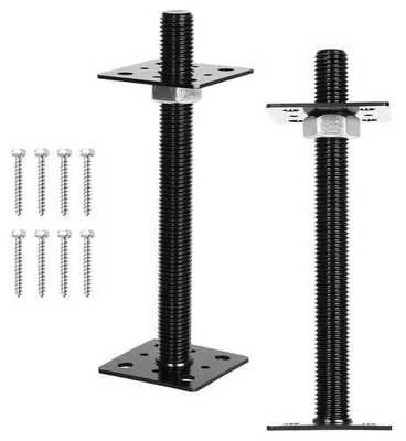 Zdjęcie produktu dla Regulowana wysokość do różnych konstrukcji ogrodowych, kolor czarny, 30–250 mm, 2 sztuki