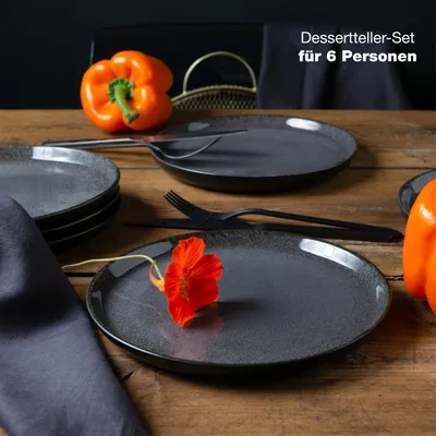Produktbild von Moritz & Moritz VIDA 6tlg Dessertteller Anthrazit