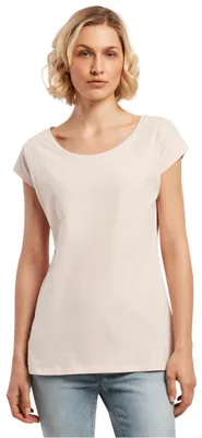 Produktbild von Build Your Brand Damen T-Shirt Ladies Wide Neck Tee, Farbe pink, Größe XL