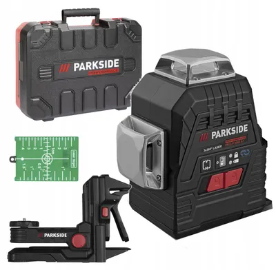 Produktbild von Akku-Kreuzlinienlaser 360 Parkside Performance mit Koffer und Magneten