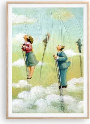 Produktbild von Gerahmtes Poster - Rahmen in heller Eiche - Abstraktion modern - 70x100 cm - Wand Bild - Wanddeko - Wandbilder - Wandposter - Bilderrahmen - Bilder - Kunstdruck - Wandbild - P2NPA70x100-3642