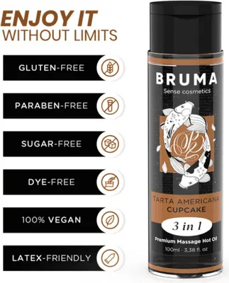 Image de Bruma - Huile De Massage Premium Effet Chaleur Saveur Cupcake 3 En 1 - 100 Ml
