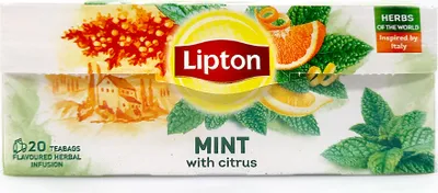 Obrázek produktu pro Lipton bylinný čaj máta s citrusy, balení po 20 kusech