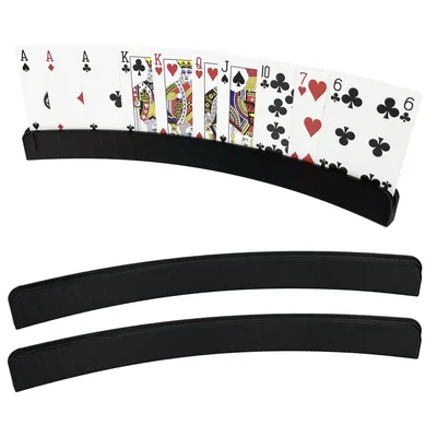 Produktbild von Spielkartenhalter - 2er Set - Schwarz - Kartenhalter für Kinder & Senioren