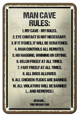 Produktbild von Blechschild Spruch 12x18cm Man Cave Rules my cave my rules