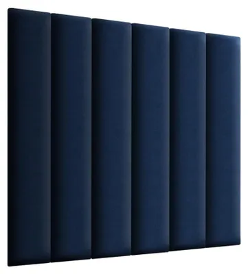 Obrázok produktu pre Nástenné panely 3D 15 x 90 cm čalúnené - na veľmi jednoduchú montáž, z velúrovej tkaniny, s mäkkou výplňou, farba modrá