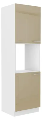 Produktbild von Küchen Hochschrank 60 Lara Cappuccino Hochglanz Küchenzeile Küchenblock Küche