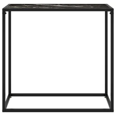 Zdjęcie produktu dla vidaXL Stolik konsola czarny 80x35x75 cm szkło hartowane