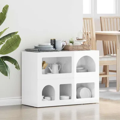 Obrázek produktu pro vidaXL Příborník vysoký lesk bílý 80,5 x 35 x 59 cm materiál na bázi dřeva