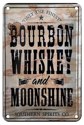 Produktbild von Blechschild Alkohol 12x18cm Bourbon Whiskey only the finest