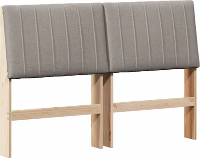 Produktbild von vidaXL Gepolstertes Kopfteil Taupe 140 cm Massives Kiefernholz