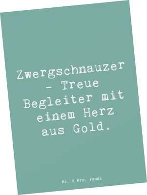 Produktbild von Mr. & Mrs. Panda Postkarte Spruch Zwergschnauzer Herz - Meeresbrise - Geschenk, Grußkarte, Postkarten, freundliches Wesen, Charme, Hunderassen, Freude, Hunderasse, Hund