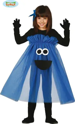Produktbild von blaues Monster Kleid für Mädchen Gr. 98-134, Größe:110/116