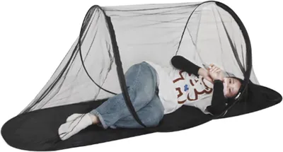 Image de Moustiquaire de 200x72x70 cm, 420 g, noire, pour camping