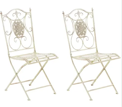 Produktbild von CLP 2er Set Gartenstühle Sibell antik-creme