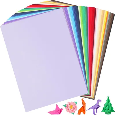 Imagen del producto de Papel de cartulina de colores, 80 hojas, 40 colores, formato A4, 180 g/m², ideal para trabajos manuales y proyectos creativos