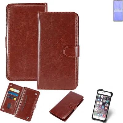 Produktbild von K-S-Trade 360° Hülle kompatibel mit BLU G71+ braun Kunstleder Case BookCase WalletCase Kunstlederederhülle Handyhülle, Rundumschutz Bumper (1x)