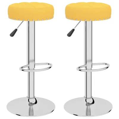 Image de vidaXL Tabouret de bar 2 pcs. jaune moutarde Tissu