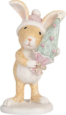Produktbild von Clayre & Eef Weihnachtsdekorationsfigur Kaninchen 5x5x10 cm Braun Kunststoff