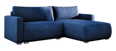 Obrázek produktu pro E-ZIMPAZ rohová pohovka IMPERIAL 185x266 cm, modrá PS05, ve tvaru L, pohovka s funkcí spaní, čalouněný roh, obývací část, pohovka, rozkládací pohovka, manšestrová látka