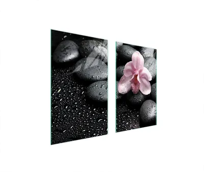 Image de Plaques de recouvrement pour cuisinière 2 pièces 75x52 Vitrocéramiquefeldabdeckung Glas planche à découper Orchidee Rosa