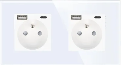Produktbild von USB A+C Steckdose im Doppelrahmen, weiß__
