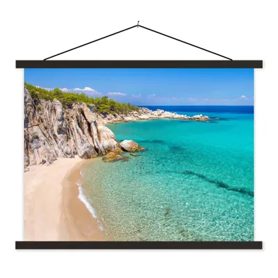 Produktbild von MuchoWow® Textilposter Meer - Strand - Sommer 150x113 cm mit schwarzem Rahmen - Wohnzimmer