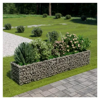 Produktbild von Gabionen-Hochbeet aus verzinktem Stahl 270×50×50 cm