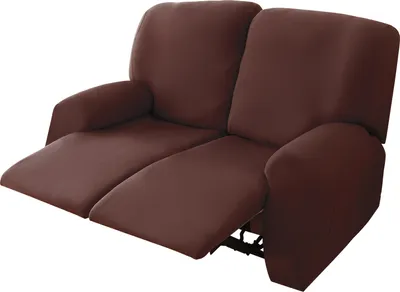 Obrázek produktu pro Potah na polohovací křeslo pro 2 sedadla, strečový potah na polohovací křeslo, strečový potah na polohovací křeslo Loveseat (polyester, tmavě hnědý)