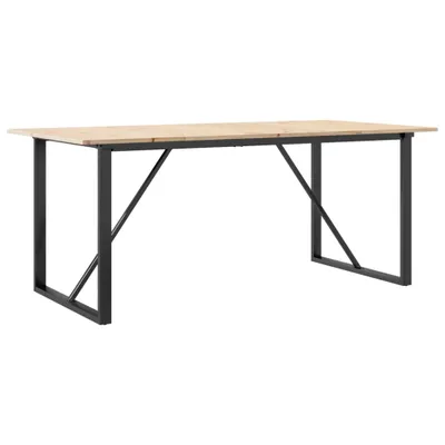 Produktbild von "2026 Aktion"Esstisch für 4/6 Personen - CLORIS - Küchentisch elegantes Design - O-Gestell 180x90x75cm Massivholz Kiefer und Stahl - Esstische NeuMöbel484292