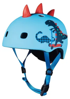 Produktbild von Micro Mobility Micro PC Helm 3D Scootersaurus, Helm mit offenem Visier, Hartschalenbau, Schnappverschluss-System, Matt