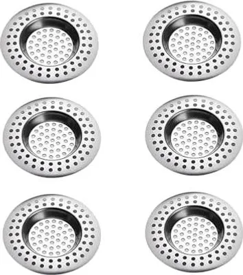 Produktbild von 6 Stück Abflusssieb, Edelstahl Spülbeckensieb Waschbecken Sieb und Haarfänger schnell ablaufend Haarsieb Dusche Abfluss