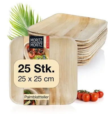 Zdjęcie produktu dla Trwałe jednorazowe talerze – 25 sztuk, 25 x 25 cm