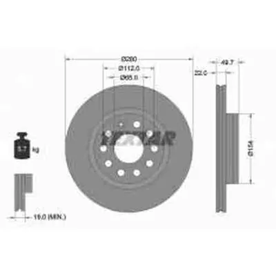 Produktbild von 2 Textar Bremsscheiben 280mm vorne Audi Seat Skoda VW