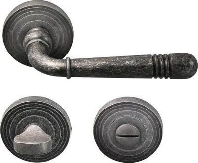 Produktbild von Türbeschlag 1663 Helena R WC Antik Grau Türklinke