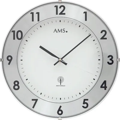 Produktbild von AMS Funk-Wanduhr, Funkwerk, D30x4cm, 5948