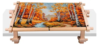 Produktbild von Kombinationsset aus Stickrahmen und Stickhalter, Buchenholz, fixierbar, für Kreuzstich, Quilt und Näharbeiten