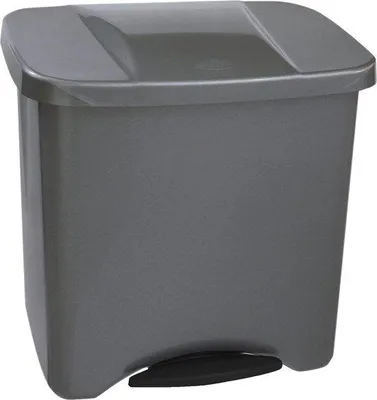 Image de Poubelle à pédale écologique de 50 litres - Gris mat - Tri sélectif des déchets