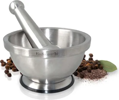 Produktbild von NERTHUS FIH 020 - Mörser und Stößel de Handgewürzmischer de Edelstahl, rutschfester Boden