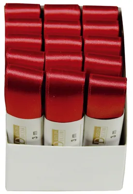 Produktbild von Rotes Doppelsatinband 25mm x 3m für Bastelarbeiten, Dekoration und Verpackung