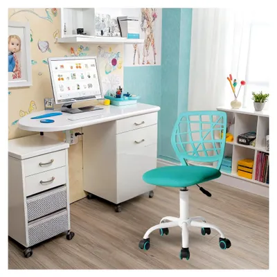 Produktbild von Zahnarztstuhl, 360° drehbar, farbiger Hocker für Zahnassistenten, höhenverstellbar, ergonomisch, für Zahnarztpraxen, Massagesalons, Kliniken, 38,5 x 40 x 87 cm, Türkis