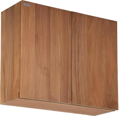 Productafbeelding van 90 cm hoge hangkast, teakhout, Carmelo, massief hout, weerbestendig