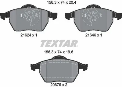 Produktbild von Textar Bremsbeläge vorne für Audi A4 VW Passat 1,8-2,8 ohne Sensor Teves-Bremse