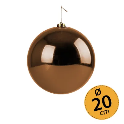 Produktbild von Christbaumkugel braun Weihnachtskugel ⌀ 20 cm Baumschmuck Deko-Kugel glänzend