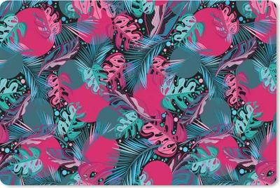 Produktbild von MuchoWow® Mauspad Mousepad Blätter - Hawaii - Design - Rosa - Blau 27x18 cm - Mousepads - Maus Mat - Pad - Mausunterlage - Büroartikel - Desk Matten