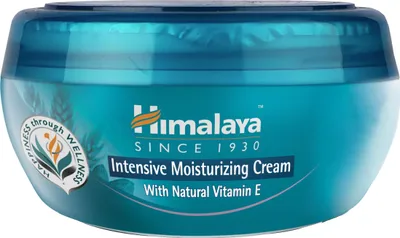A close-up studio shot of a jar of Himalaya Intensive Moisturizing Cream.